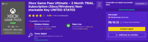 Xbox Game Pass Ultimate – 1 Month TRIAL Subscription (Xbox/Windows)  Non-stackable Key UNITED STATES